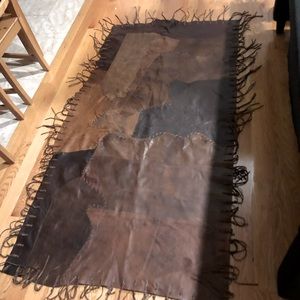 Handmade western leather rug